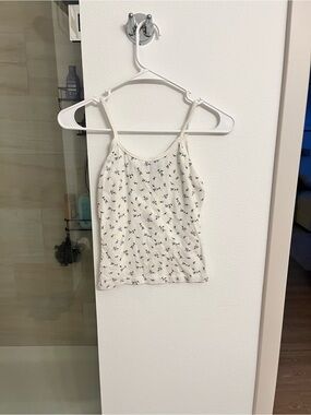 Delicate Cream Floral Spaghetti Strap Camisole